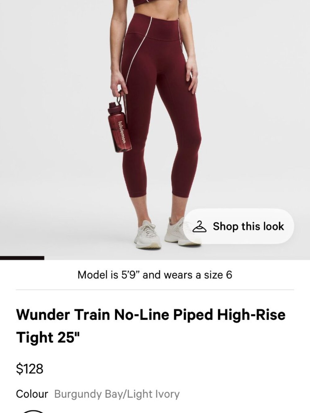 lululemon Piped Wunder Train No Line matching set, size 4